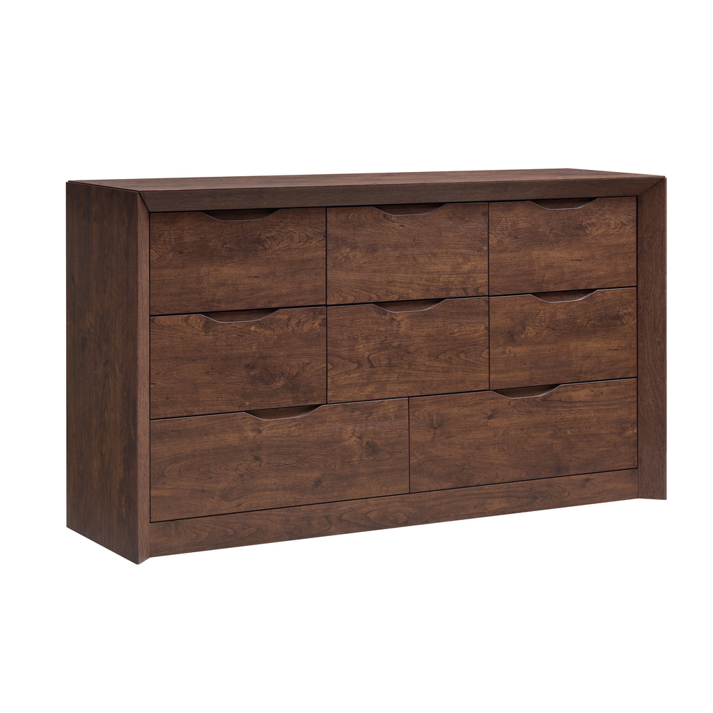 8-Drawer Rustic Wood Dresser for Bedroom Storage