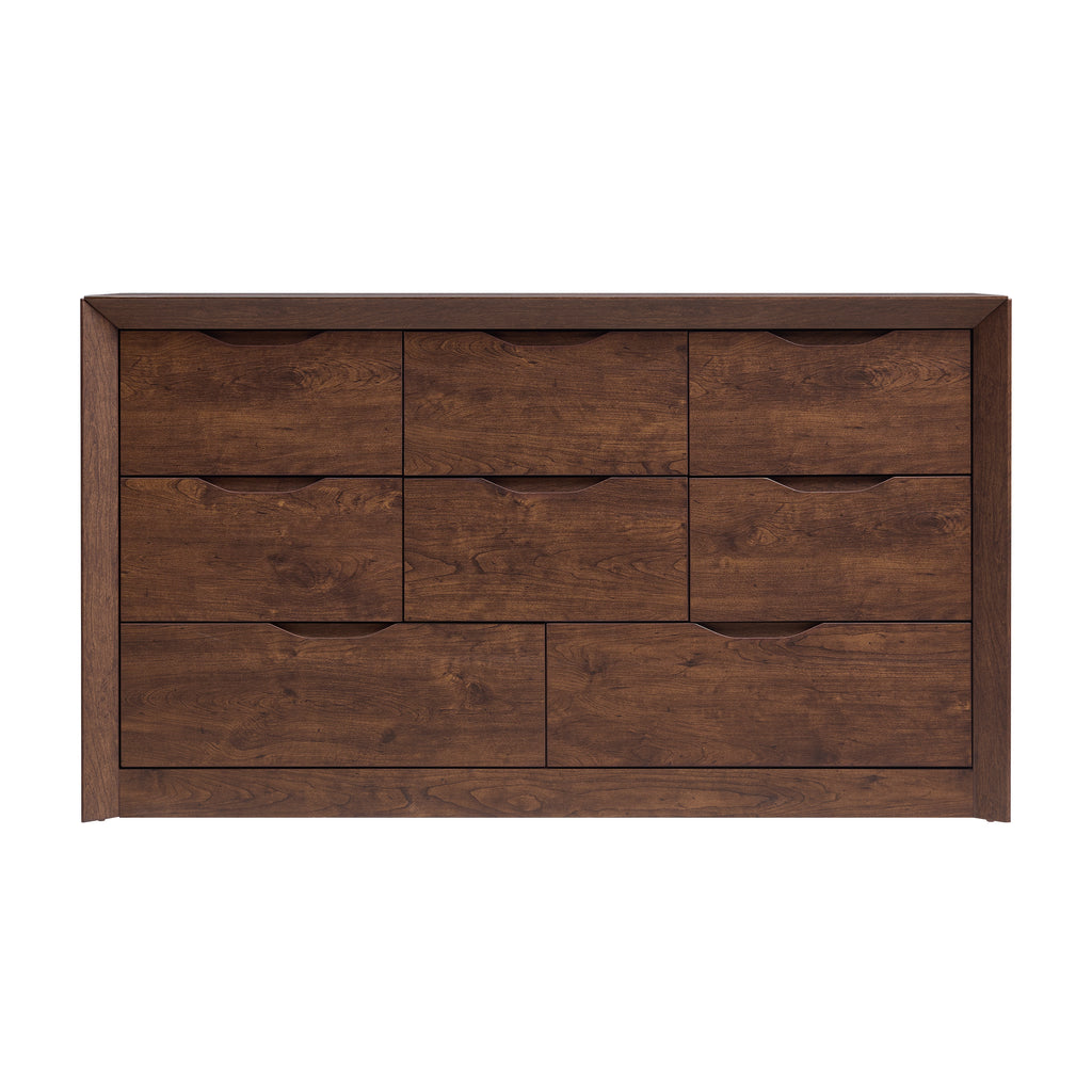 8-Drawer Rustic Wood Dresser for Bedroom Storage