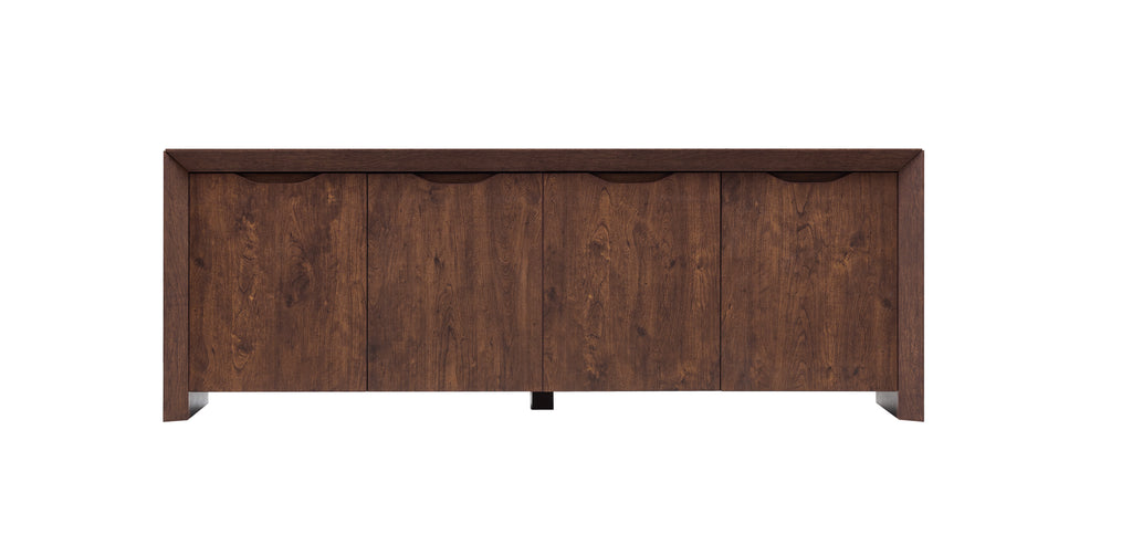 Modern Wood TV Stand with Storage Cabinet  brown