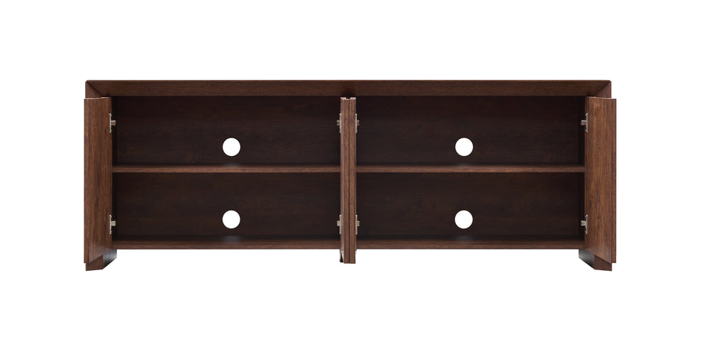 Modern Wood TV Stand with Storage Cabinet  brown