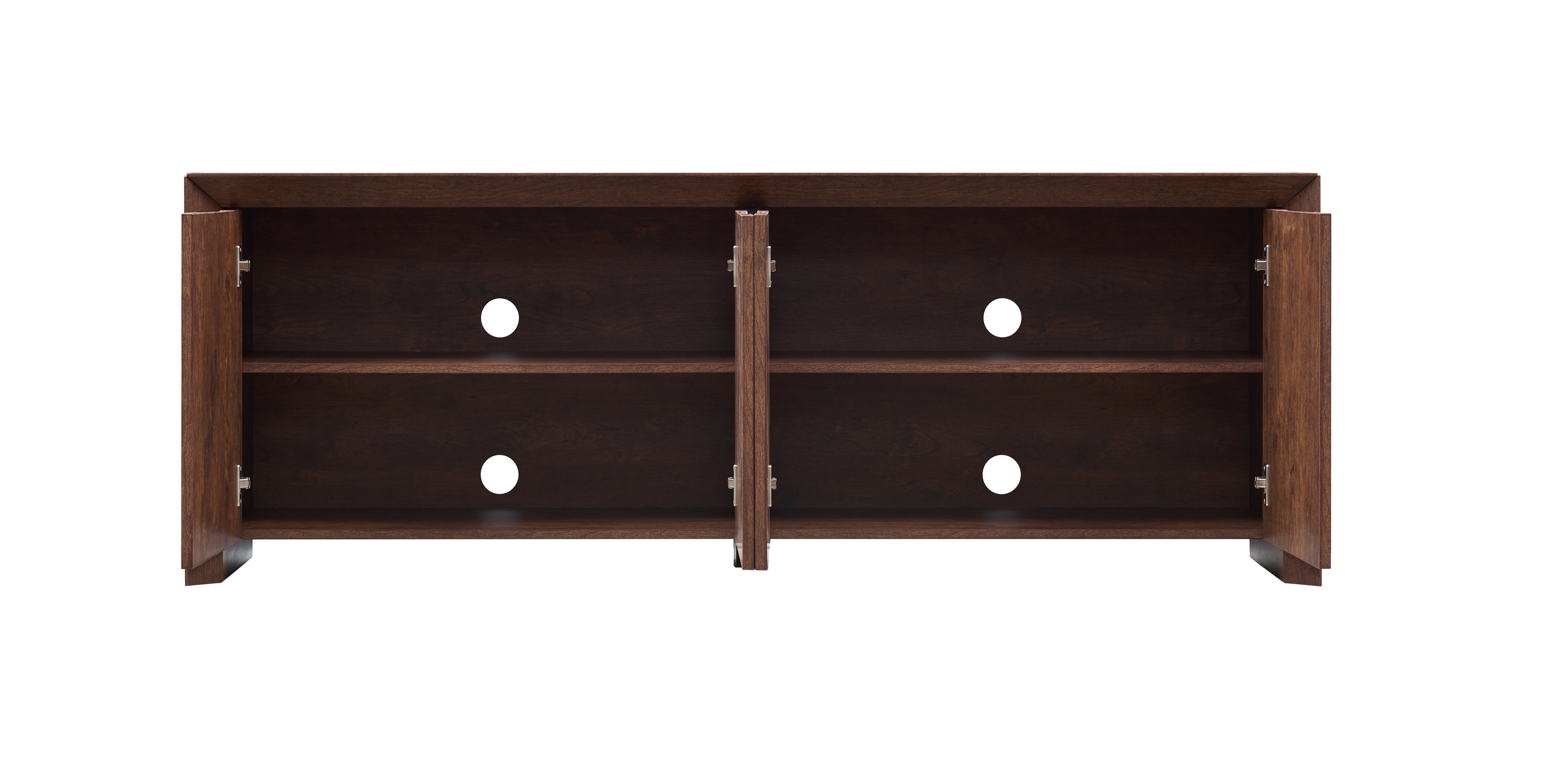Modern Wood TV Stand with Storage Cabinet  brown