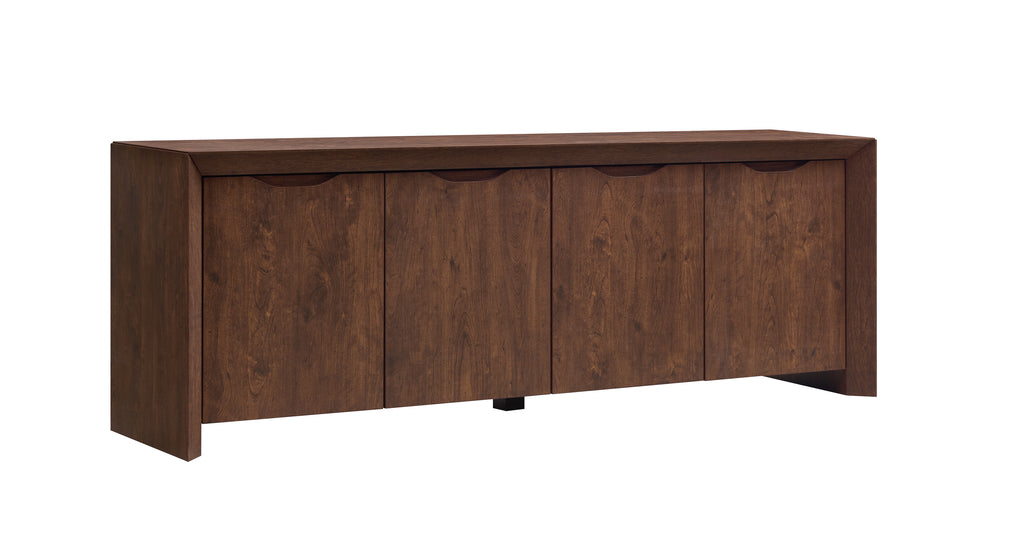 Modern Wood TV Stand with Storage Cabinet  brown