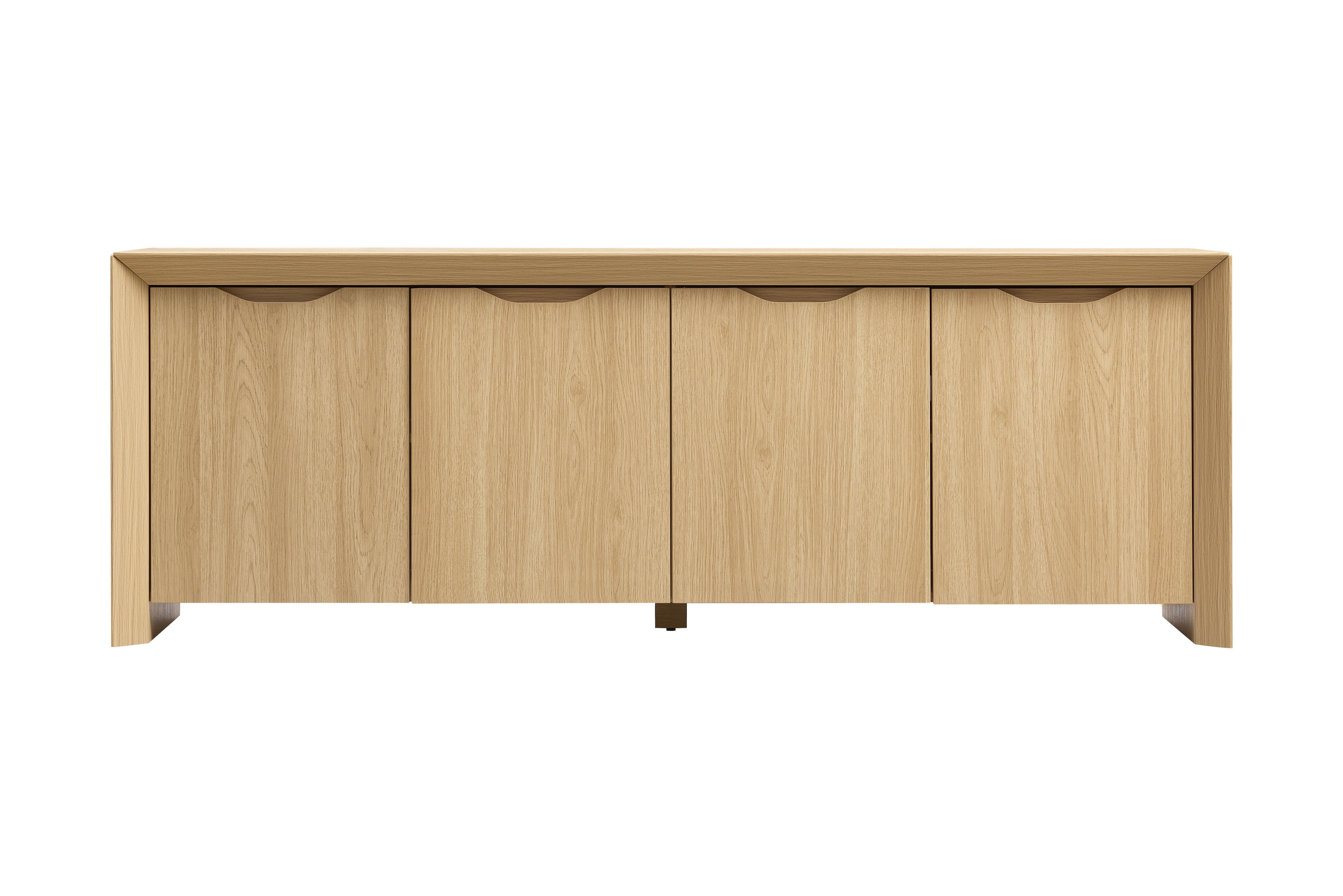 Modern Wood TV Stand with Storage Cabinet Natural