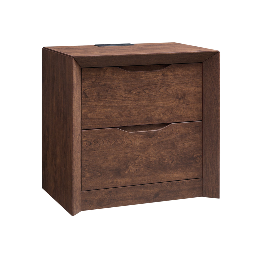 Nightstand with Charging Station and 2 Drawers