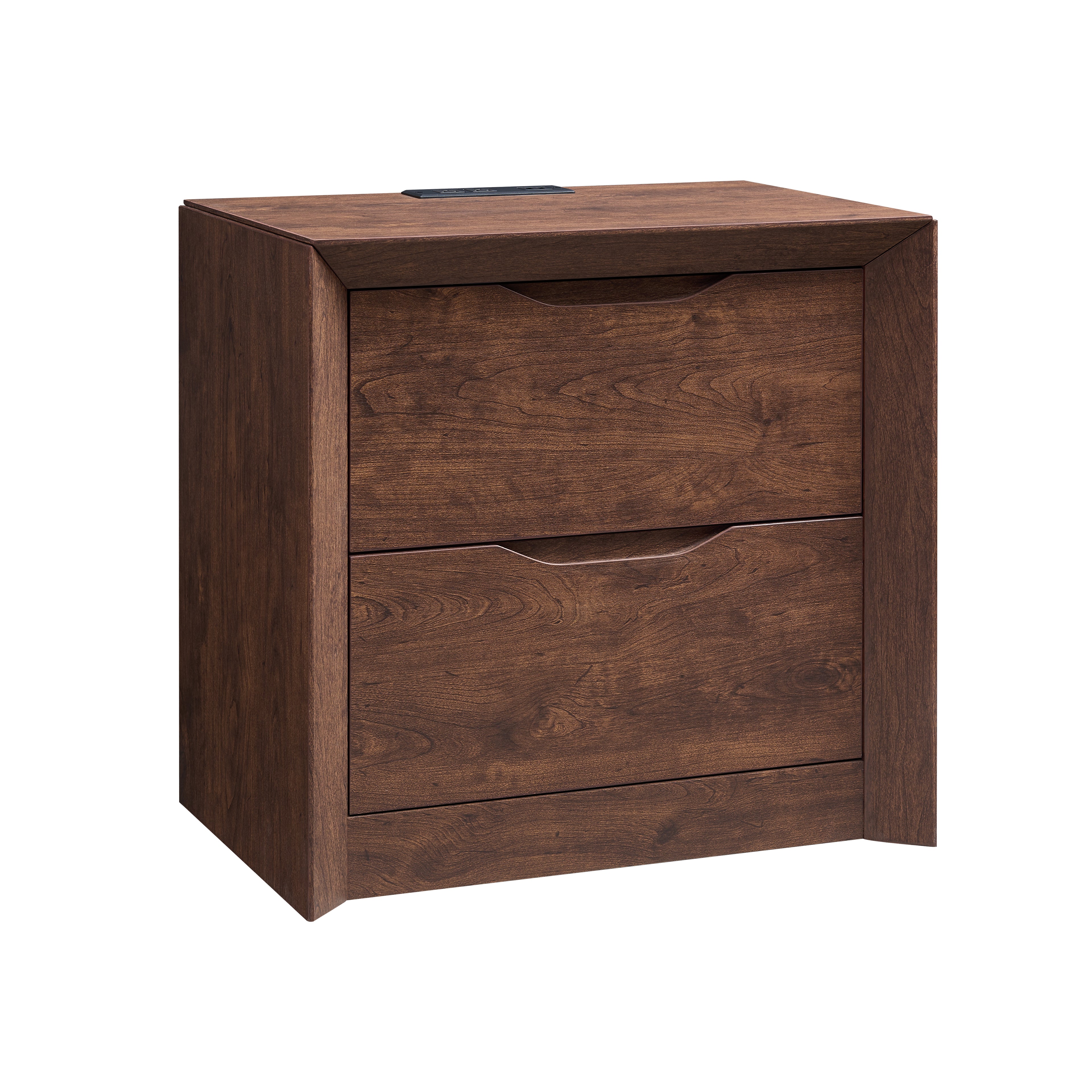 Nightstand with Charging Station and 2 Drawers
