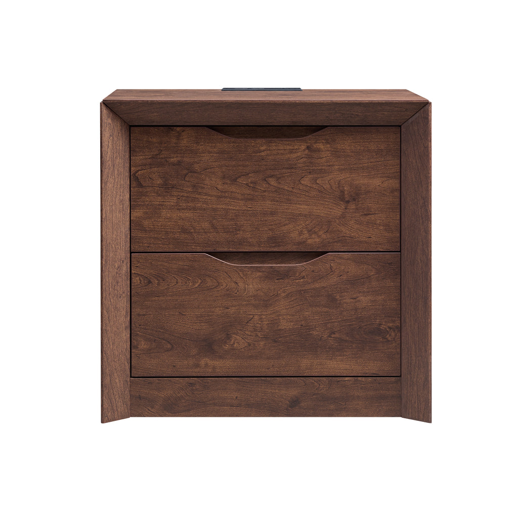 Nightstand with Charging Station and 2 Drawers