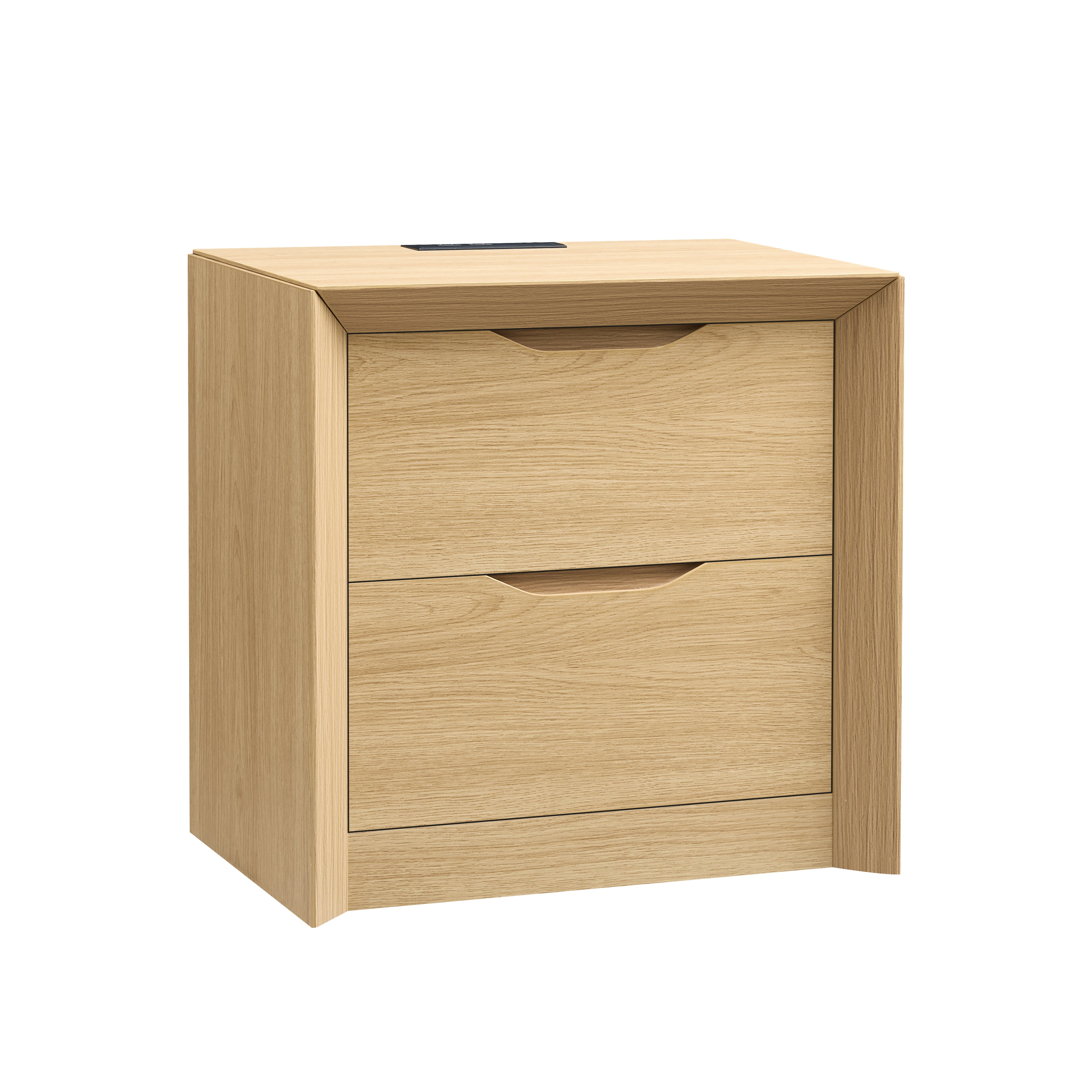 Nightstand with Charging Station and 2 Drawers