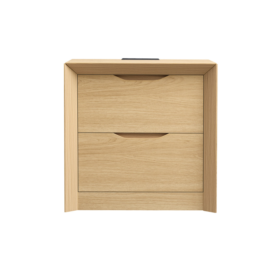 Nightstand with Charging Station and 2 Drawers