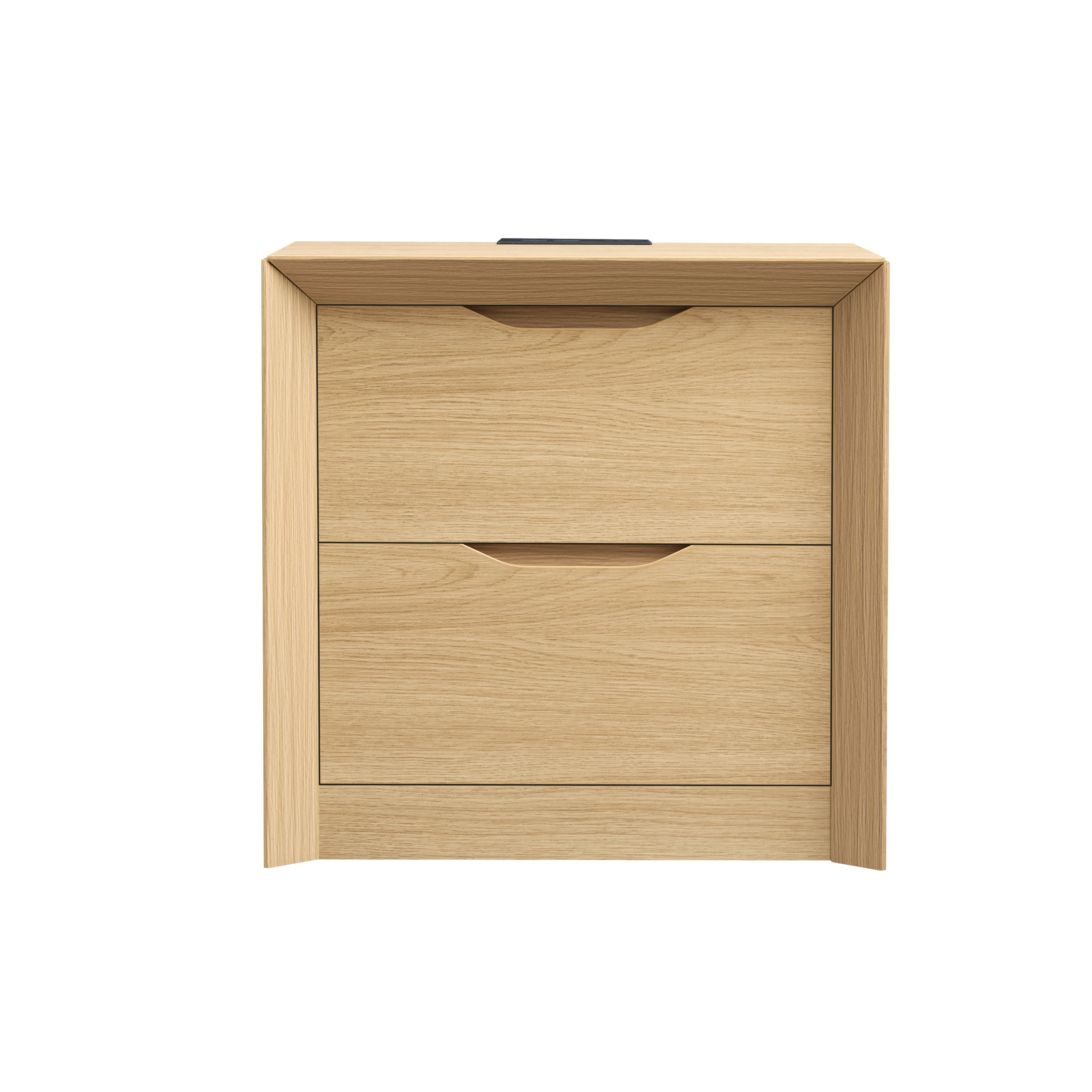 Nightstand with Charging Station and 2 Drawers