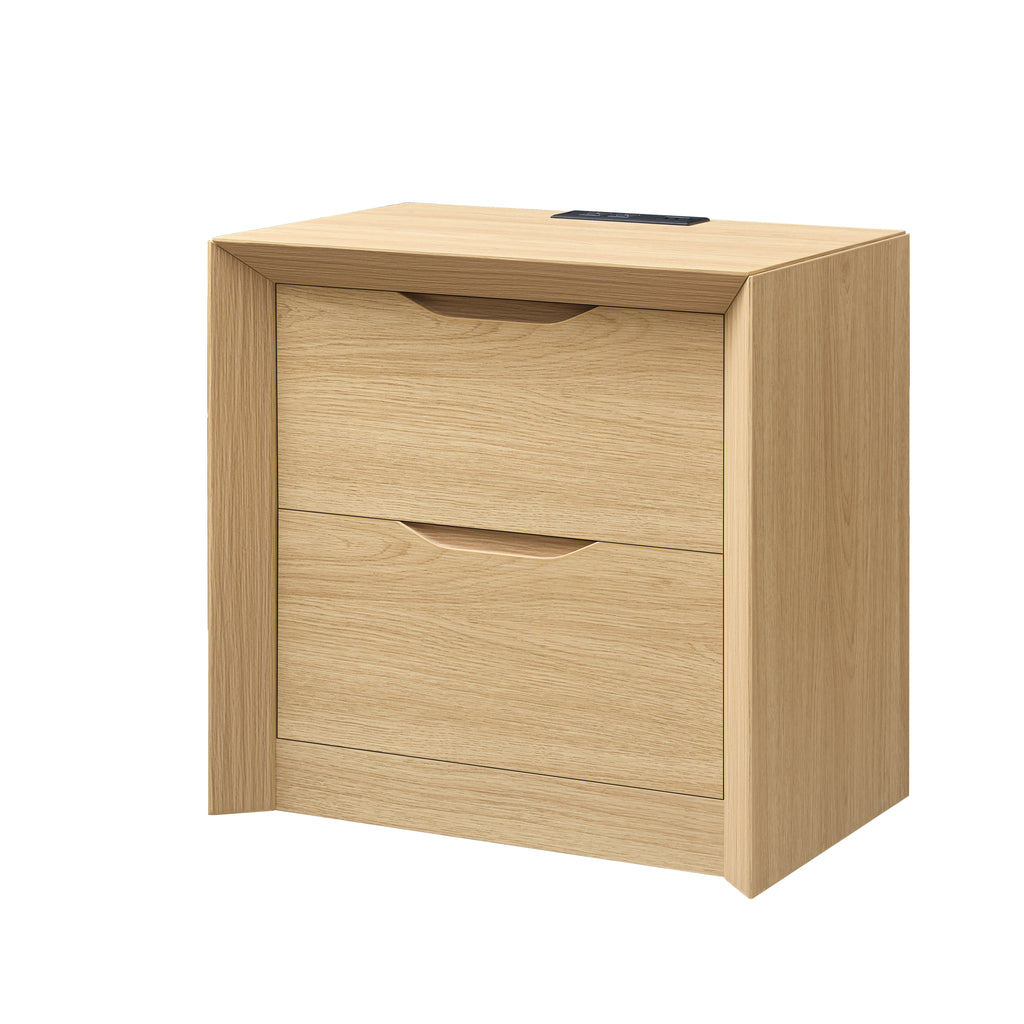 Nightstand with Charging Station and 2 Drawers