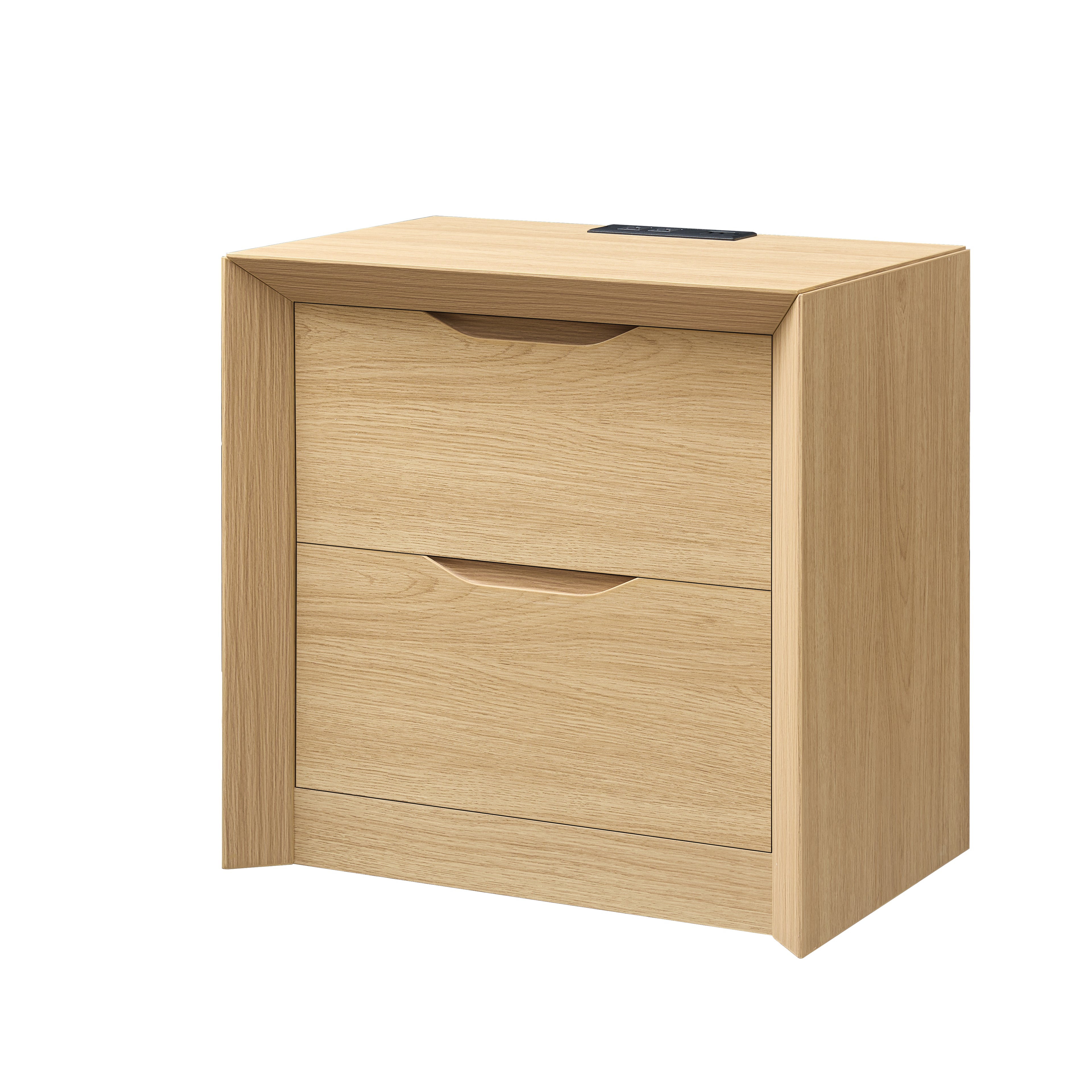 Nightstand with Charging Station and 2 Drawers