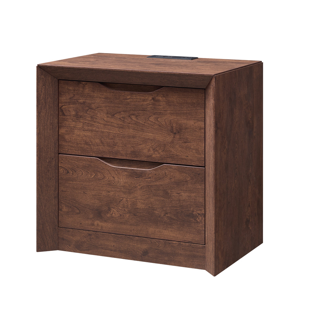 Nightstand with Charging Station and 2 Drawers