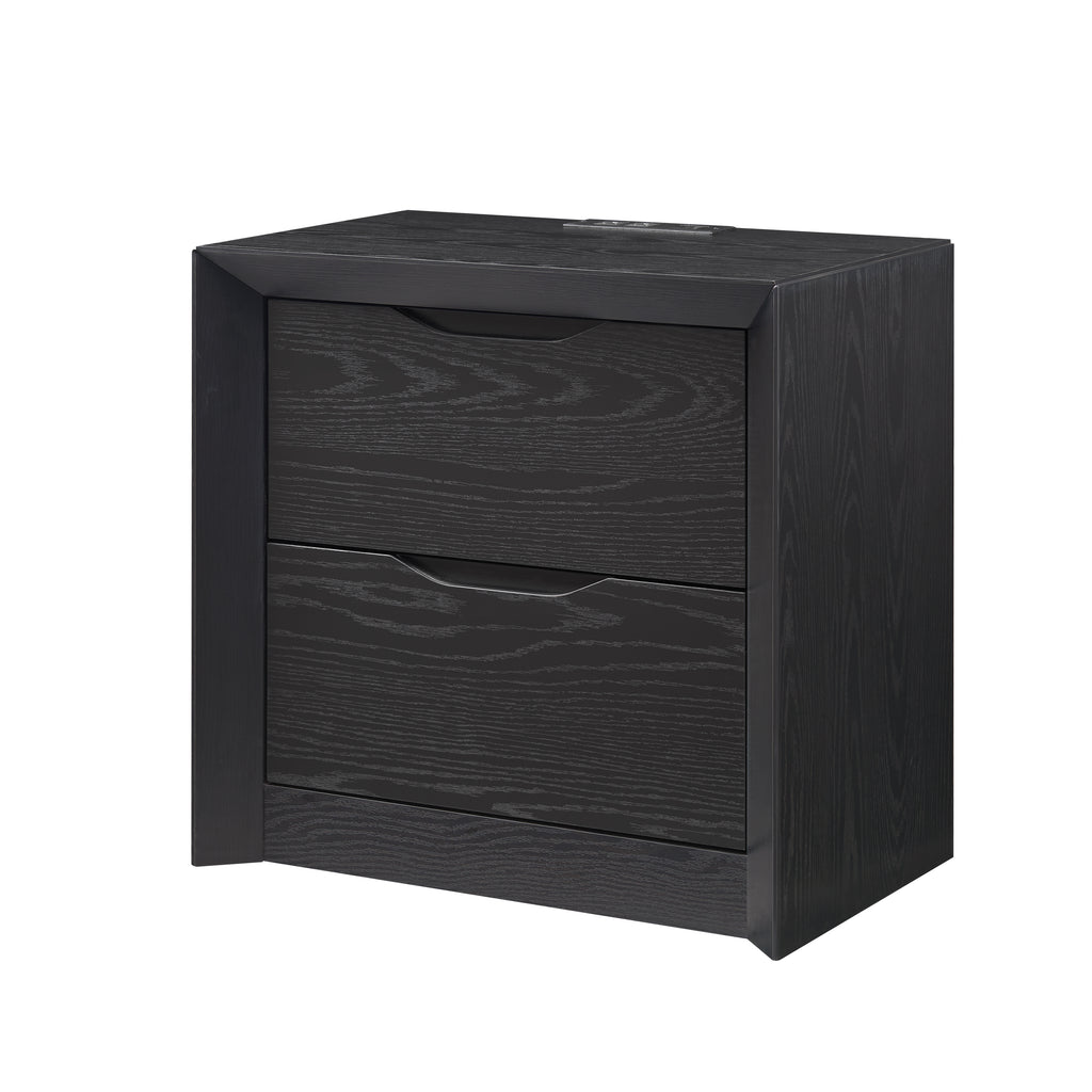 Nightstand with Charging Station and 2 Drawers