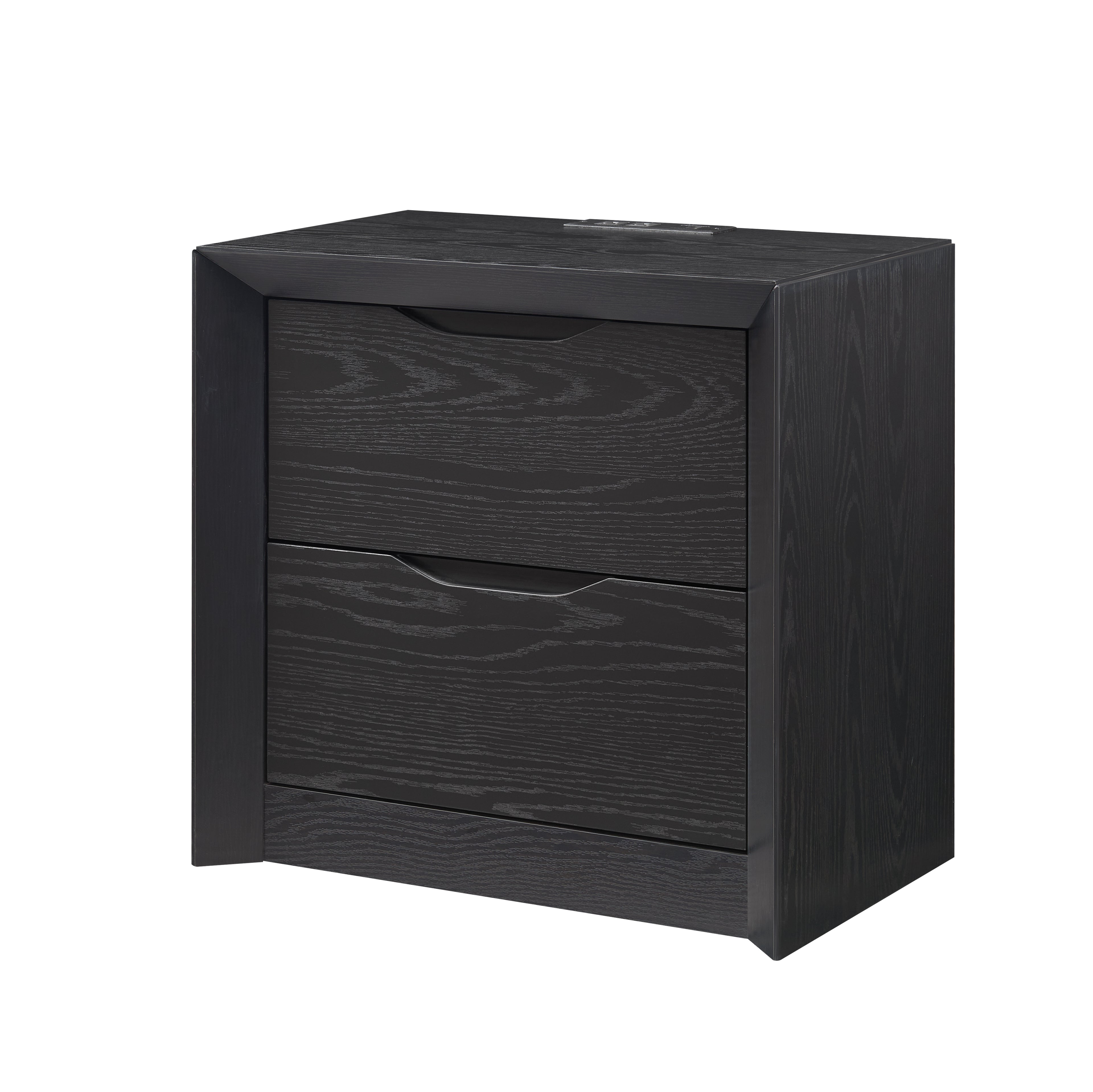 Nightstand with Charging Station and 2 Drawers
