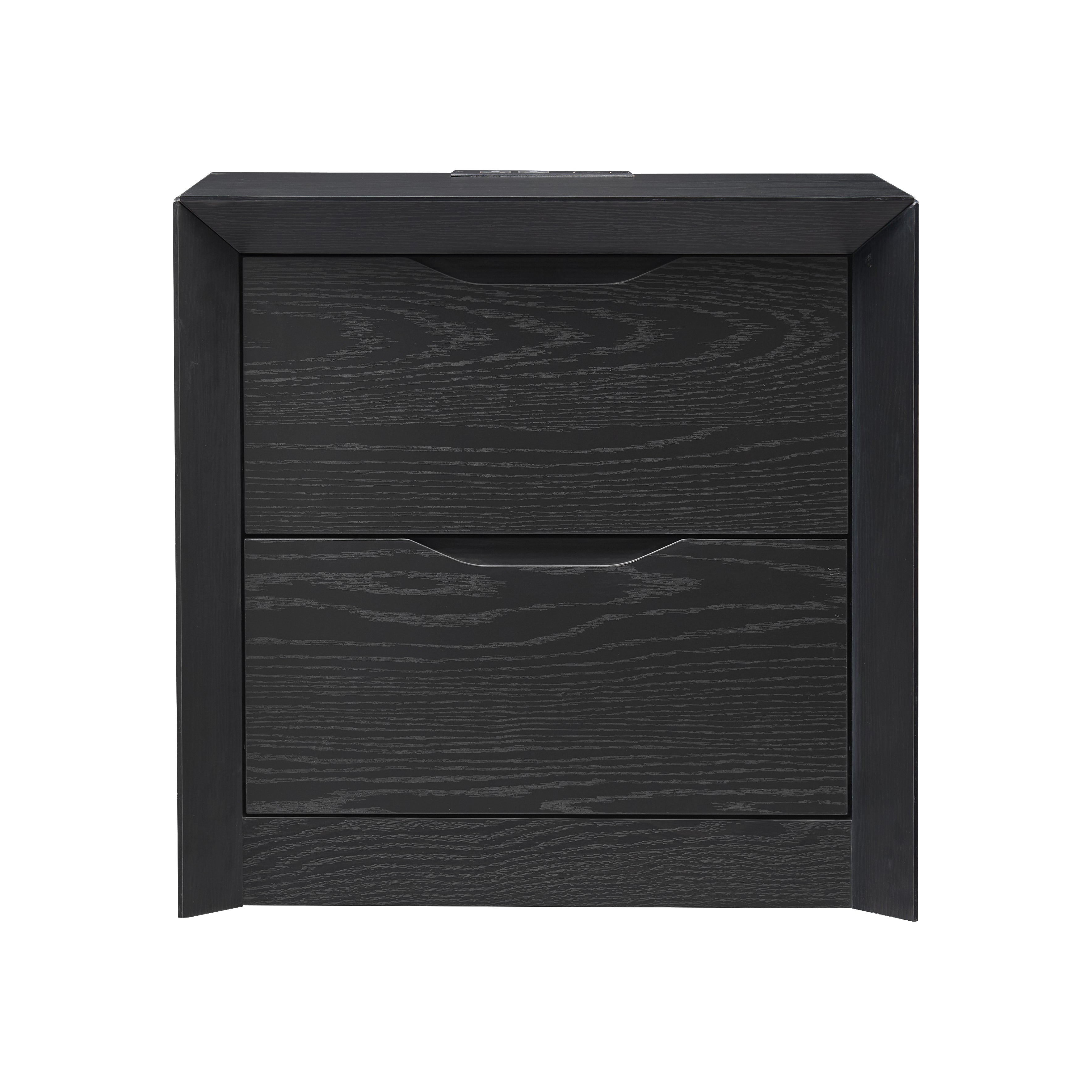 Nightstand with Charging Station and 2 Drawers