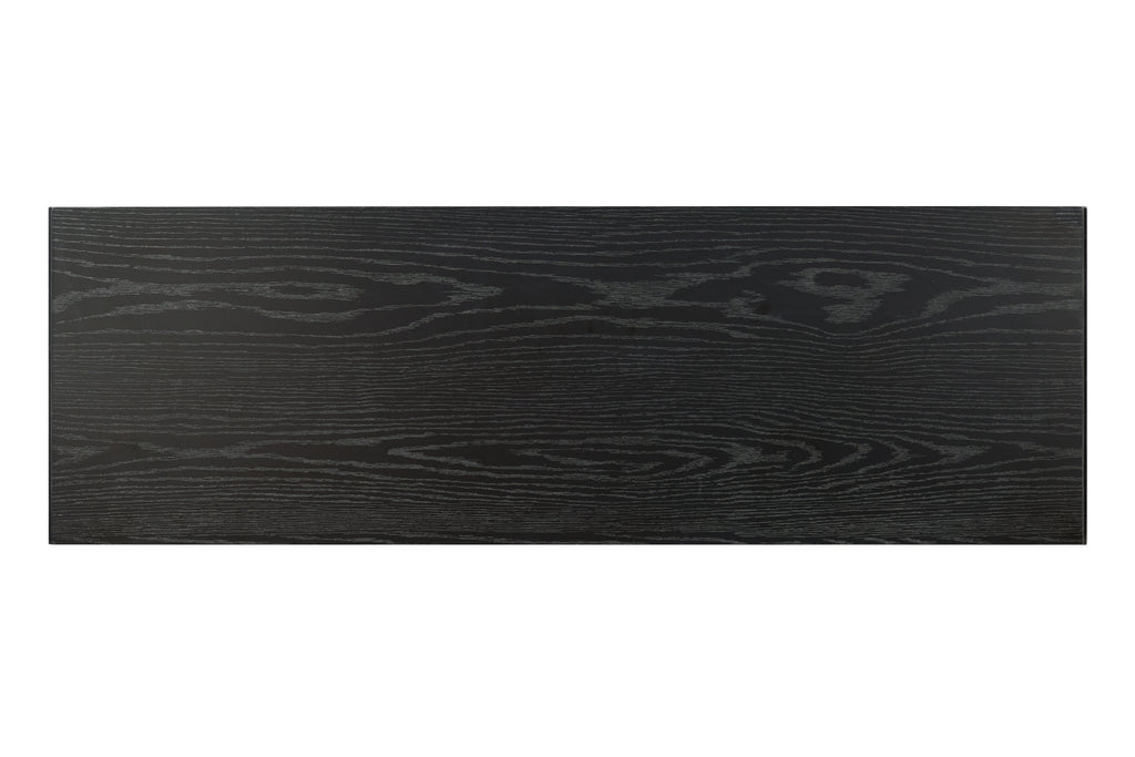 Modern Wood TV Stand with Storage Cabinet  Black