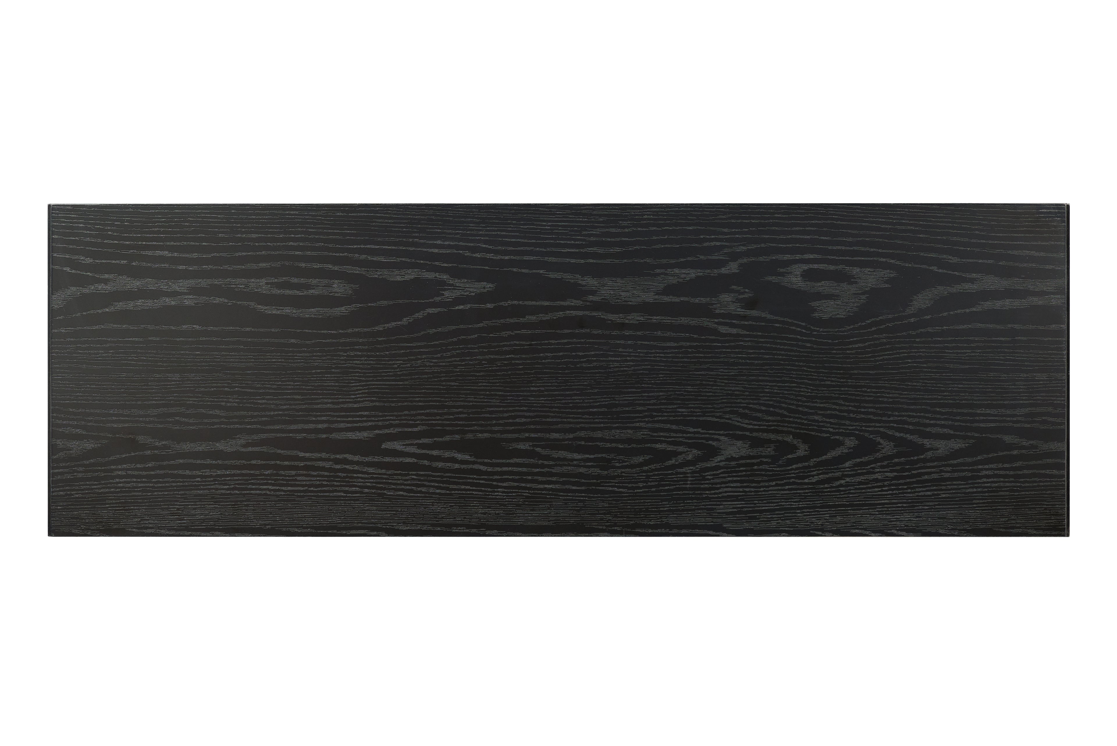 Modern Wood TV Stand with Storage Cabinet  Black