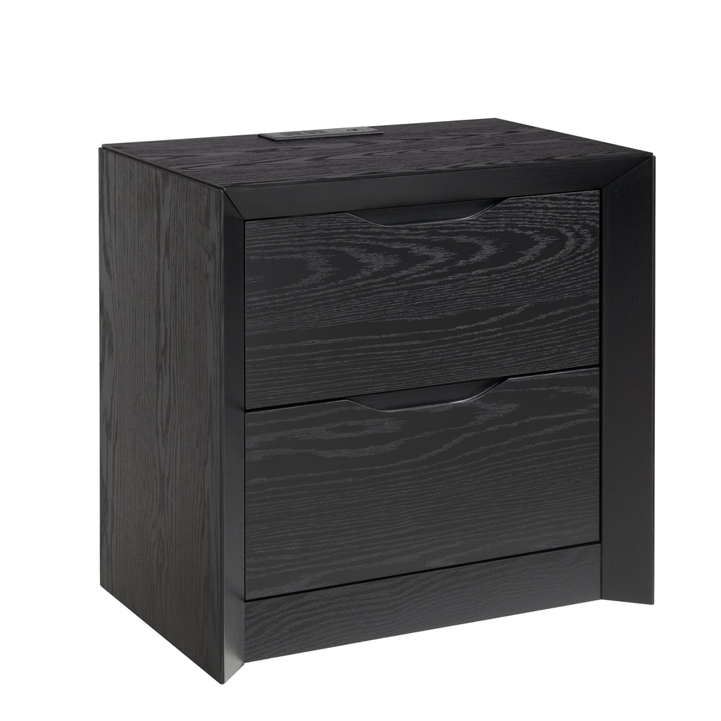 Nightstand with Charging Station and 2 Drawers