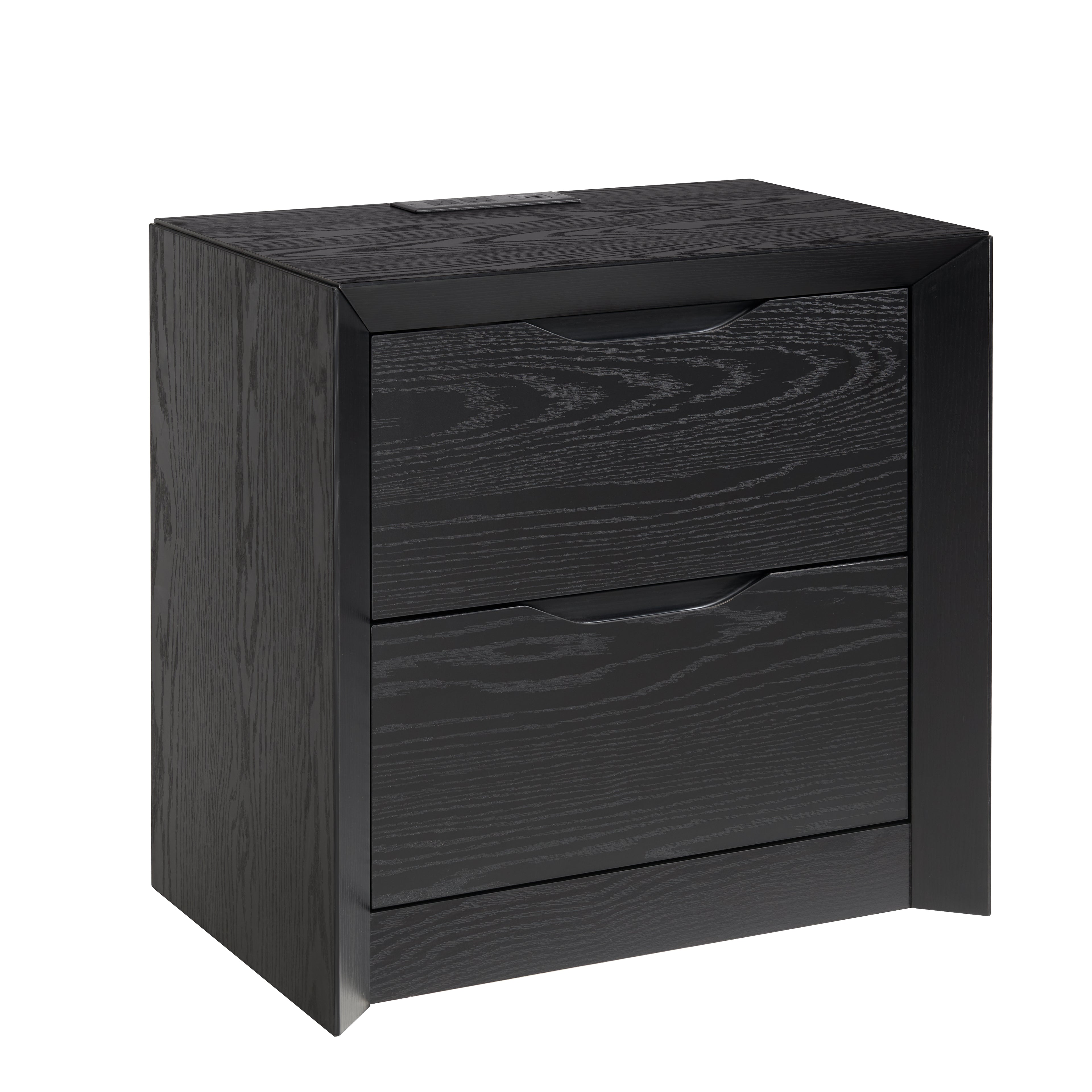 Nightstand with Charging Station and 2 Drawers