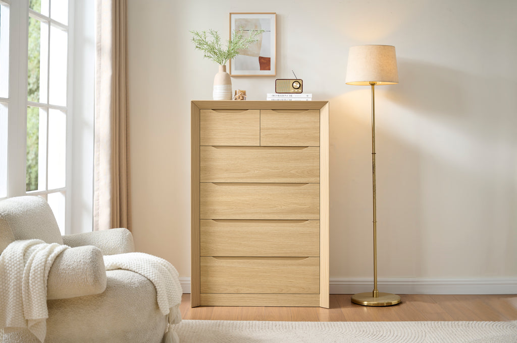 6-Drawer Tall Dresser for Bedroom Storages