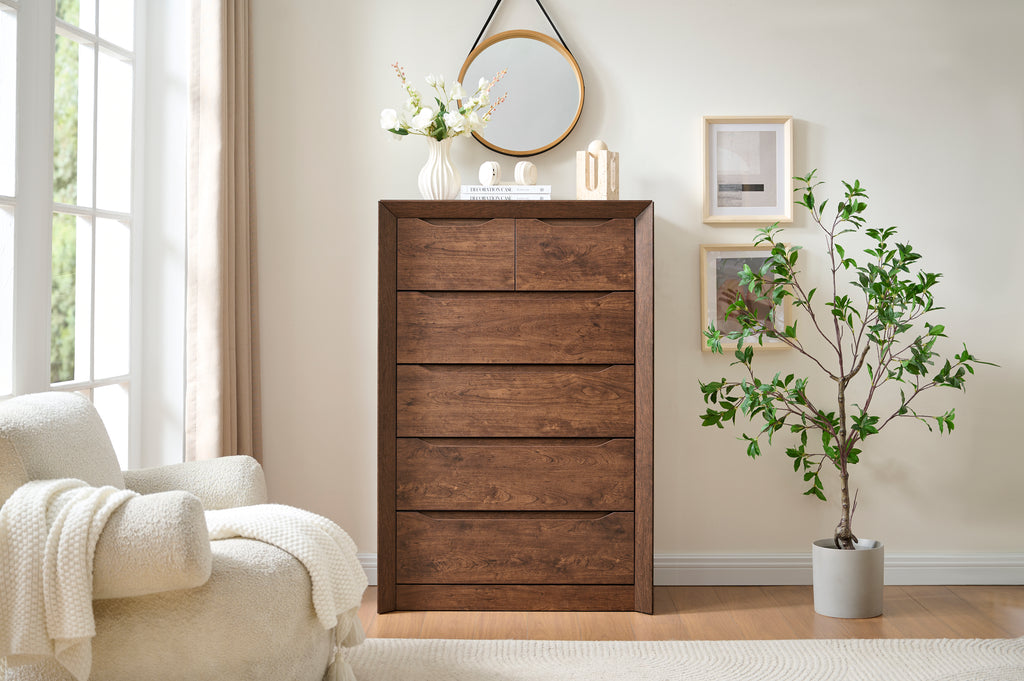 6-Drawer Tall Dresser for Bedroom Storage