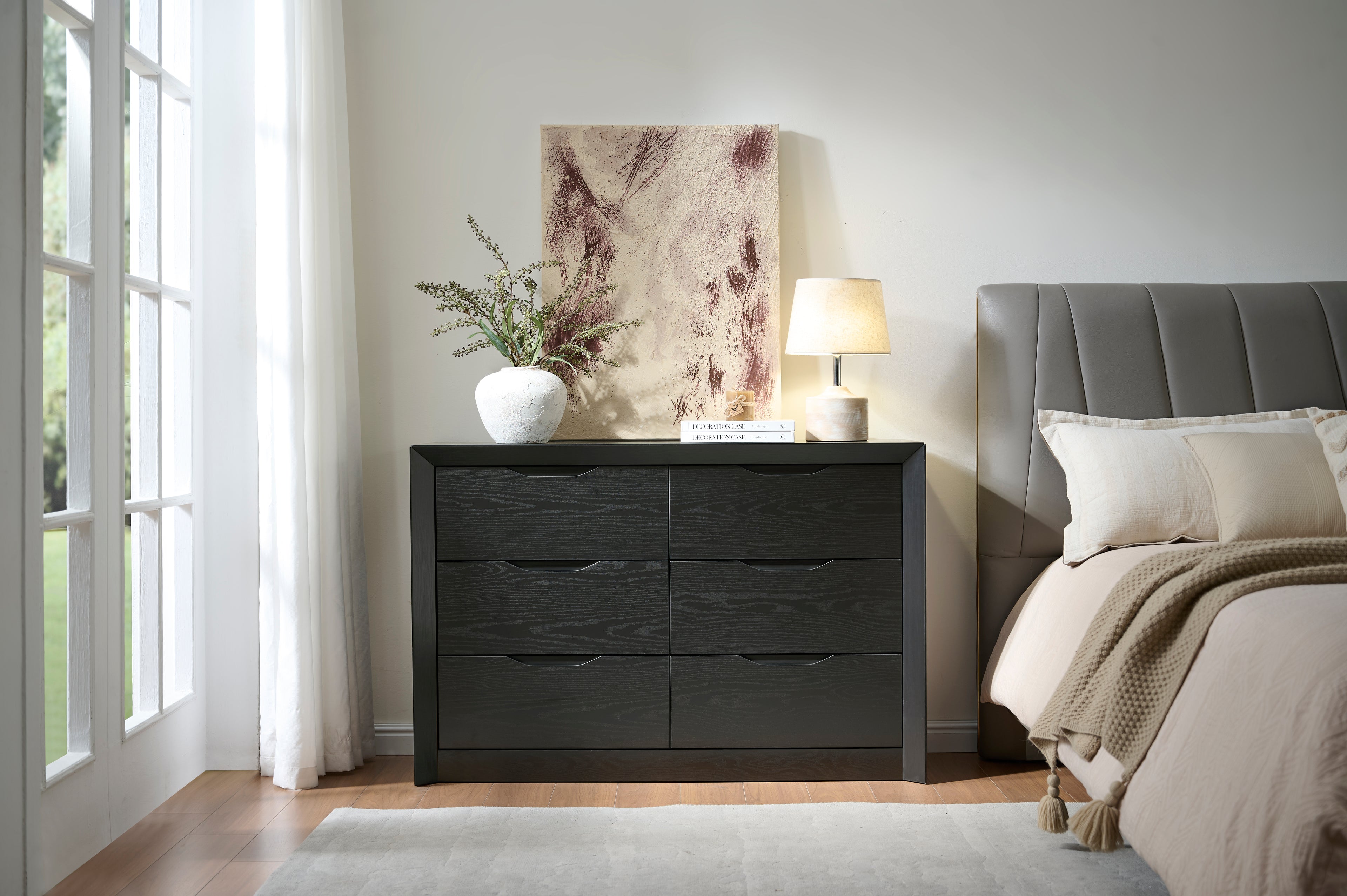 6-Drawer Wide Dresser with Spacious Storage