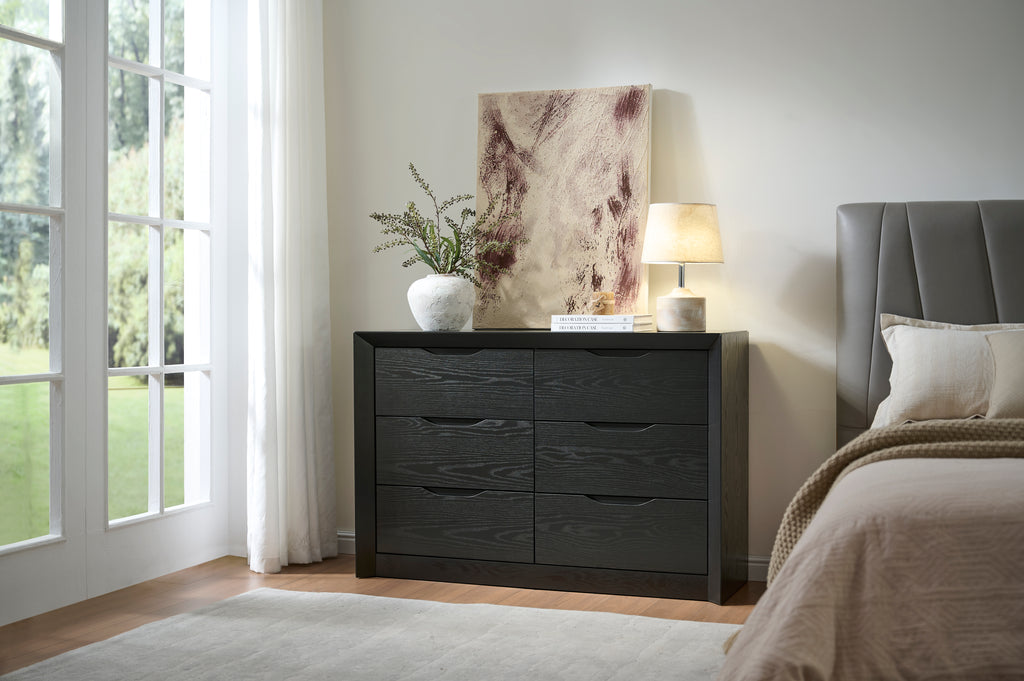 6-Drawer Wide Dresser with Spacious Storage