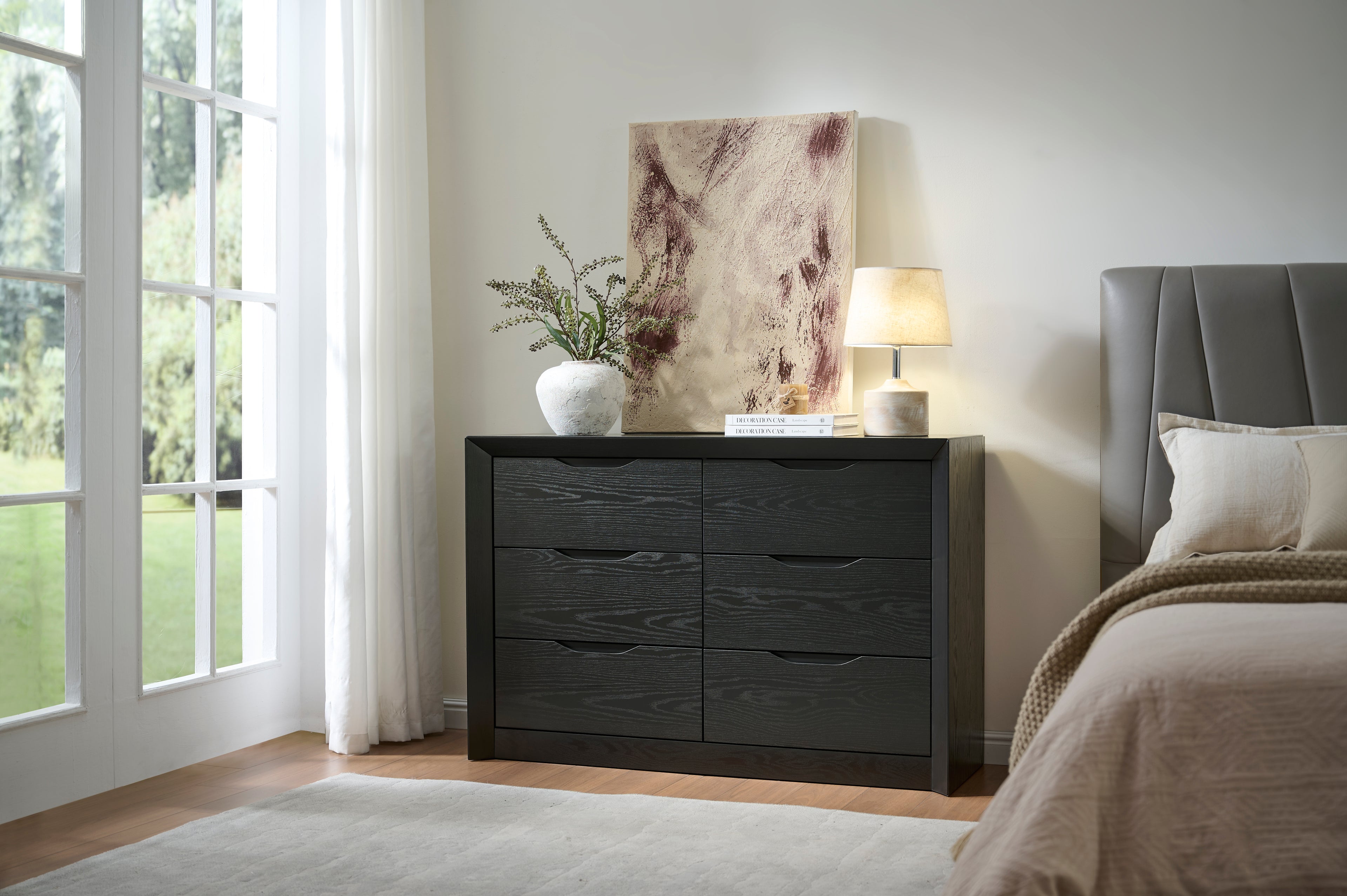 6-Drawer Wide Dresser with Spacious Storage