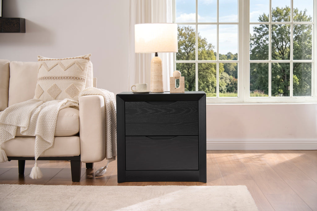 Nightstand with Charging Station and 2 Drawers
